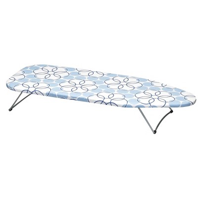 Household Essentials Handy Board Table Top Ironing Board Silver with Magic Rings Cover: Portable Small Steel Ironing Board