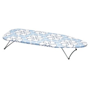 Household Essentials Handy Board Table Top Ironing Board Silver with Magic Rings Cover: Portable Small Steel Ironing Board - 1 of 4