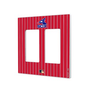 MLB Cooperstown Central Teams Pinstripe Hidden-Screw Light Switch Plate for Double Rocker - 1 of 4