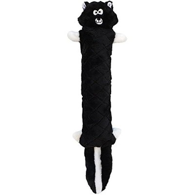 ZippyPaws - Jigglerz Tough No Stuffing Squeaky Plush Dog Toy with Crinkle Head and Tail - Skunk