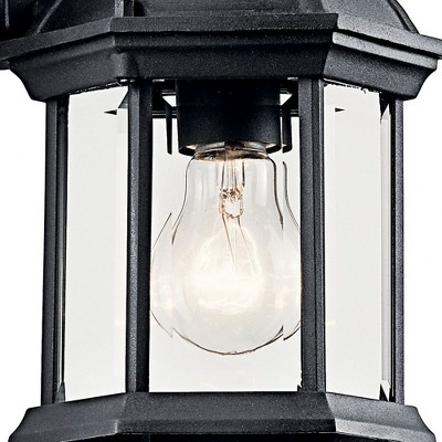Barrie Black Cast Aluminum Outdoor Wall Lantern with Clear Glass