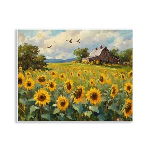 Stupell Industries Sunflower Farm Floral Field Wall Plaque Art, 14" x 11" - 1 of 4