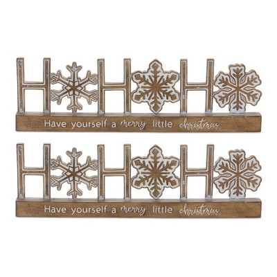 Ho Ho Ho Tabletop Sentiment Sign (Set of 2)