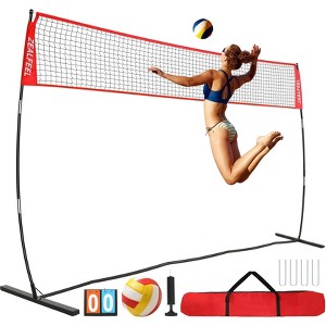 Adjustable Volleyball Net Set 12ft/20ft, Portable Freestanding with Carry Bag for Training & Outdoor - 1 of 4