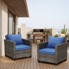 Ainfox Outdoor Wicker Single Sofa, Patio Furniture Rattan Armchair Sofa with Cushions - 4 of 4
