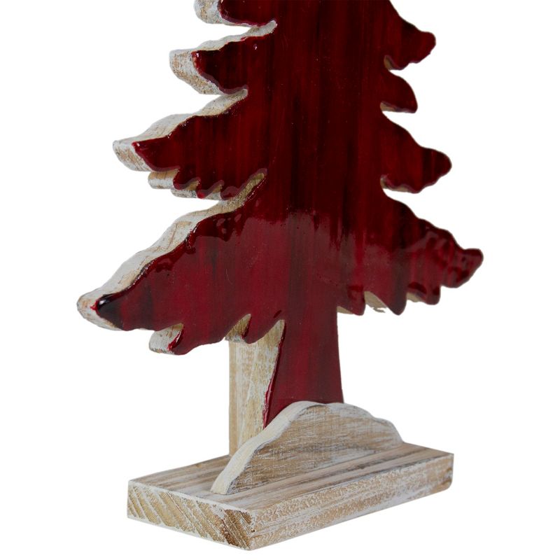 Northlight 10.5" Red and White Stained Forest Tree Christmas Tabletop Decor, 4 of 5