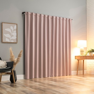 Blush Pink 52" x 96" Polyester Blackout Curtain Panel Pair