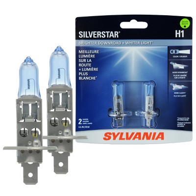SYLVANIA H1 SilverStar High Performance Halogen Headlight Bulb, (Contains 2 Bulbs)