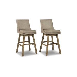 Signature Design by Ashley Tallenger Upholstered Swivel Bar Height Barstool Set of 2, Beige - 1 of 4