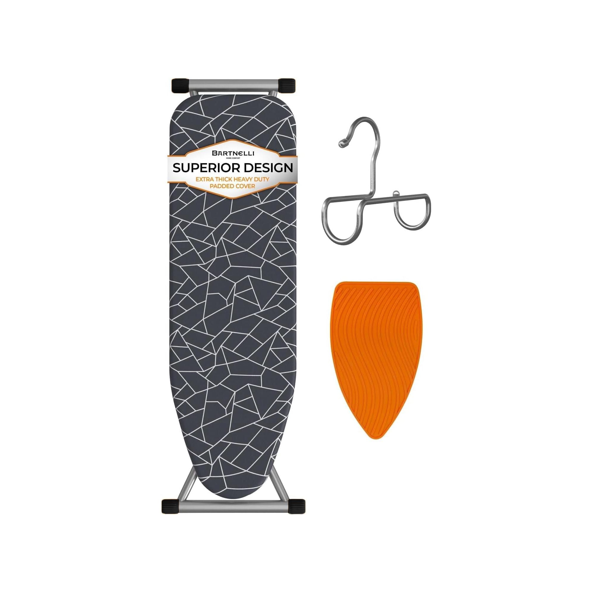 Bartnelli Full Size Ironing Board, 43x13, Adjustable Height, 4-Layer Pad