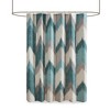 PAGED 72x72 Inch Cotton Shower Curtain with 12 Button Holes on Top,Shower Curtains with Abstract Chevron Printed Design for Bathroom - 2 of 4