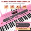 SKONYON 61-Key Beginners Electronic Keyboard Piano Set with Lighted Keys LCD Screen 3-Teaching Modes, Pink - 4 of 4