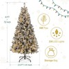 6FT Snow Flocked Christmas Tree, Pre-lit Artificial Xmas Tree with 640 Branches Tips - 2 of 4