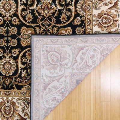 Majestic Black and Gold Tufted Synthetic 8' x 10' Area Rug
