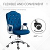 Home Office Chair, Velvet Computer Chair, Button Tufted Desk Chair with Swivel Wheels, Adjustable Height, and Tilt Function, Blue - 3 of 4