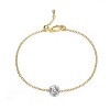 Guili Two-Tone Chain Bracelet with Clear Bezel Set Solitaire Cubic Zirconia for a Modern, Minimalist Look with Subtle Sparkle and Everyday Charm - 2 of 2