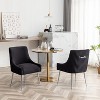 SEYNAR Modern Velvet Pleated Finish Back Dining Chair Set of 6 with Rear Handle - 3 of 4