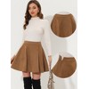 INSPIRE CHIC Women's Basic Faux Suede Flared Casual Mini Skater Skirt - 2 of 4