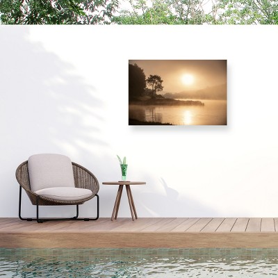 Trademark Fine Art - GS Photo Misty Morning on Hidden Lake Matted Framed Art
