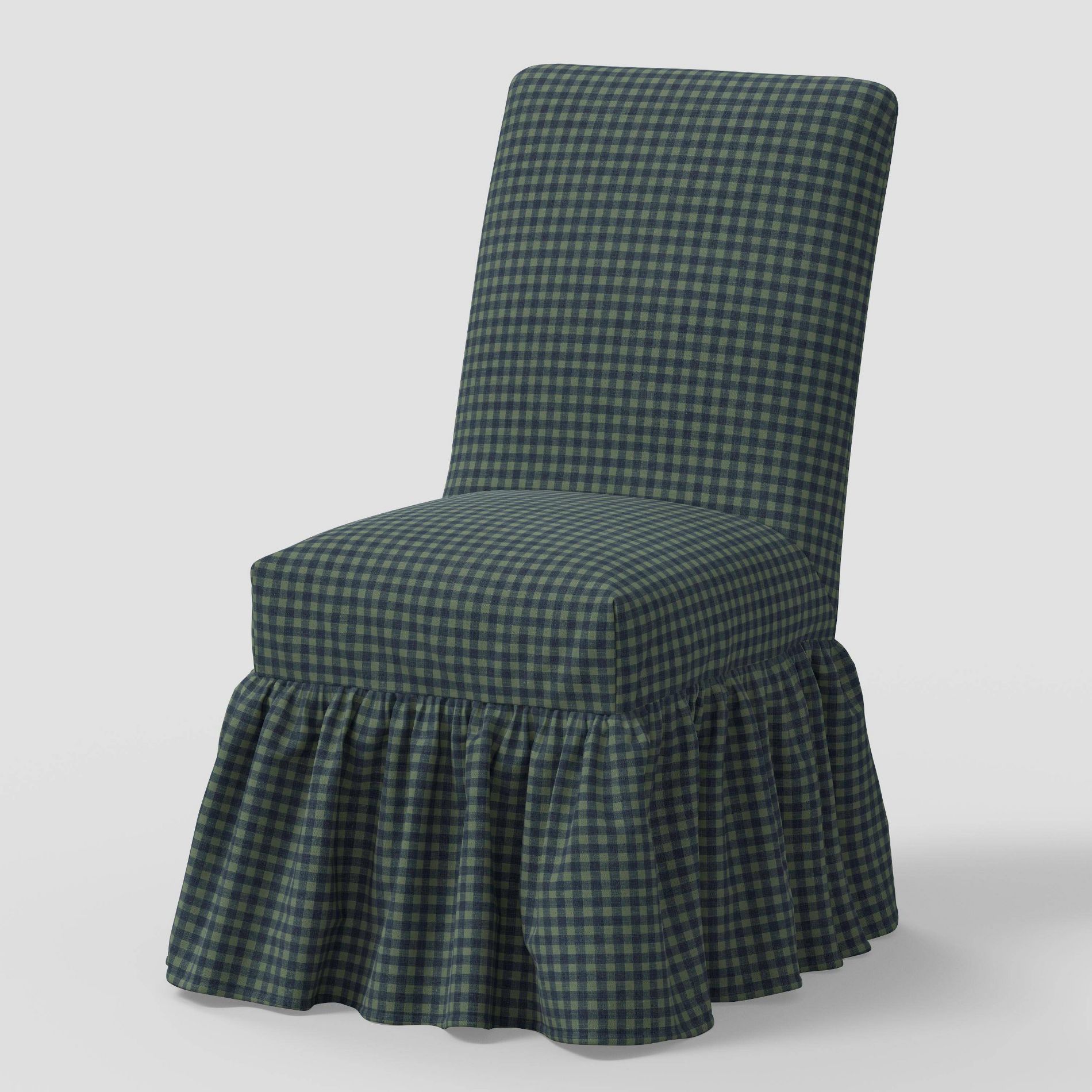 Ruffled Slipcover Dining Chair in Whitaker Gingham Spruce - Threshold™ designed with Studio McGee