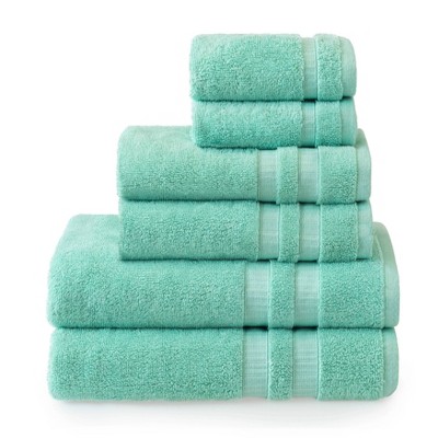 6pc Bleach Master Towel Set Aqua Blue - Welhome