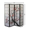 Roundhill Furniture Japanese 4-Panel Screen Room Divider, Plum Blossom - 3 of 4