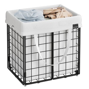 11 Gal Laundry Hamper, Collapsible Clothes Basket with Removable Washable Liner & Metal Frame, 44 lb Capacity for Bedroom Bathroom - 1 of 4