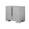 PAGED Elegant Nightstand Mirrored Bedside Table Storage Side Table with Metal Foot and 2 Drawers for Bedroom - 3 of 4