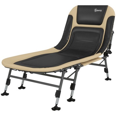 Vynxaria 180¡ã Adjustable Folding Camping Cot - Heavy Duty Portable Bed with Cushions & Headrest