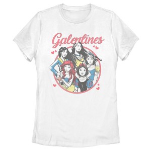 Women's Disney Princesses Realistic Galentine's Day T-Shirt - 1 of 4