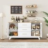 56" Modern Sideboard Buffet Cabinet with Drawers, Fluted Glass Doors, Adjustable Shelves Storage Unit for Kitchen - 3 of 4