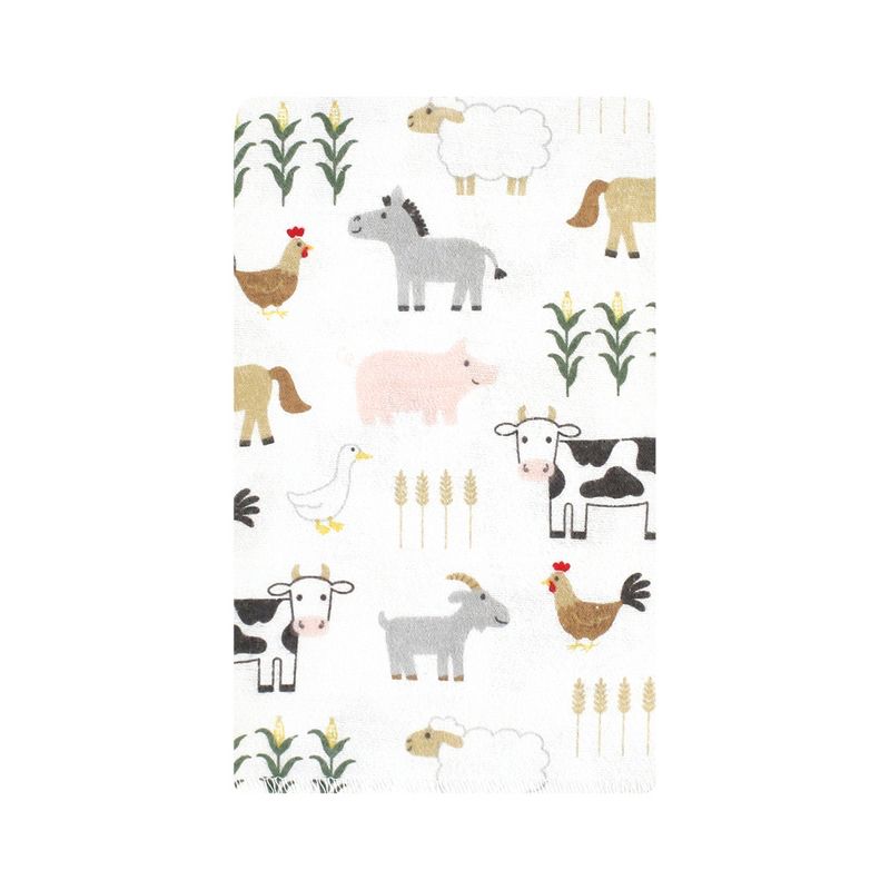 Hudson Baby Cotton Flannel Burp Cloths, Cute Farm 10-Pack, One Size, 3 of 8