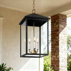 LamQee Large Farmhouse Hanging Lantern Outdoor Pendant Lighting - 1 of 4
