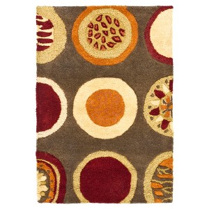 Brown/Multi Abstract Tufted Accent Rug - (2