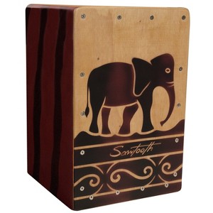 Sawtooth Harmony Series Hand Stained Elephant Design Travel Size Cajon Percussion Box - 1 of 4