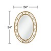 Noble Park Eden Park Oval Vanity Wall Mirror Vintage French Beveled Glass Vine Flower Gold Metal Frame 24" Wide for Bathroom Home - 4 of 4