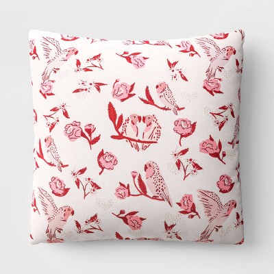 Valentine's Day 'Love Birds' Square Throw Pillow Ivory - Threshold™