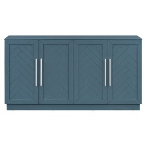 TiramisuBest Sideboard Buffet Cabinet with Storage with Adjustable Shelves and Silver Handles Sideboard Cabinet for Kitchen, Dining, Living, White - 1 of 4