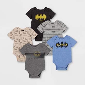 Baby Boys' 5pk Batman Bodysuits