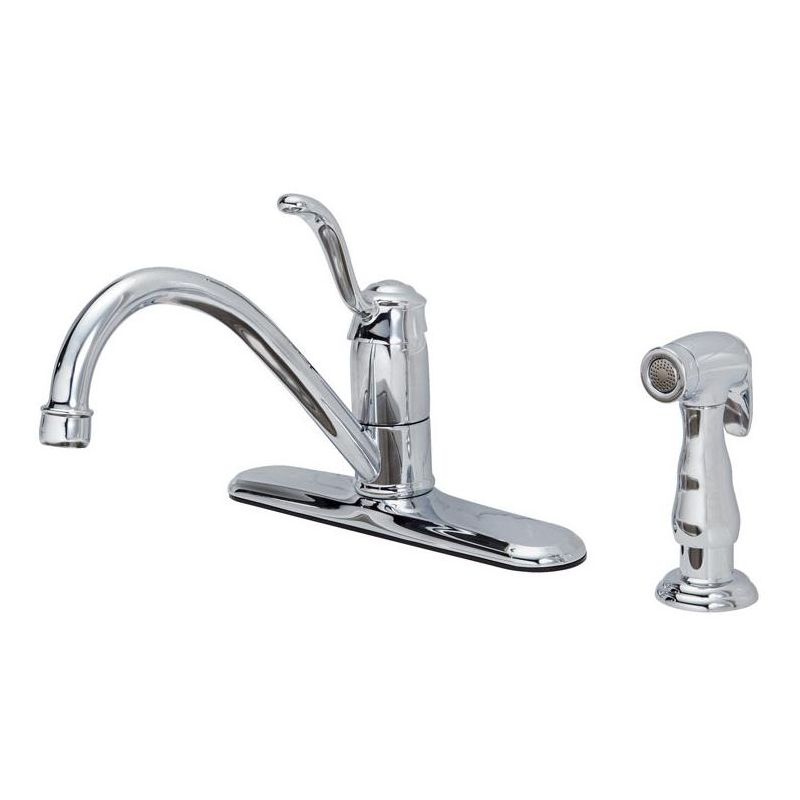 OakBrook Tucana One Handle Chrome Kitchen Faucet Side Sprayer Included, 1 of 2
