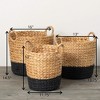 Sullivans 14.5", 13.75" & 13" Bi-Color Banded Woven Baskets Set of 3, Multicolored - 4 of 4