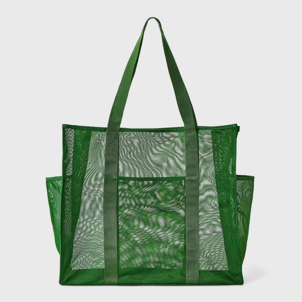 Mesh Packable Tote Handbag - Shade & Shore™ Green: Unstructured Recycled Polyester Beach Bag