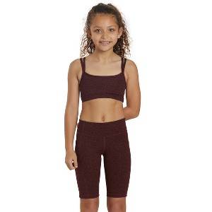 Everyday Yoga Girl Uphold Cheetah High Waisted Biker Shorts with Pocket - 1 of 4