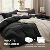 Black Duvet Cover Queen Size, 3 - Piece Set with Zipper 2 Pillow Shams, Prewashed Soft - 2 of 4