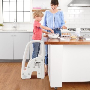 Toddler Step Stool for Bathroom Sink Kitchen Counter, Plastic Kids 3 Step Stool with Handles Sides for Toilet Potty Training, Lightweight Non-Slip - 1 of 4