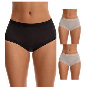 INSPIRE CHIC Women's High Rise Modal Full Coverage Soft Briefs Underwear 3 Packs - 1 of 4