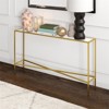 55" Brass Finish Console Table with Glass Tabletop - Henn&Hart - 4 of 4