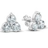 Pompeii3 1ct Three Stone Diamond Studs 14K White Gold - 2 of 4