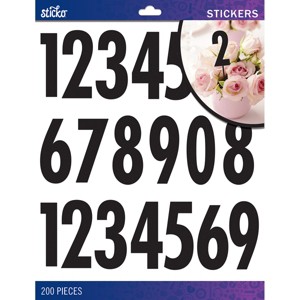 Sticko Alphabet Stickers - Futura Extra Large, Black, 200pcs - 1 of 1