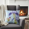Nature Inspired Iris and Bird 18 Inch Pillow by Manual Woodworkers and Weavers - 3 of 3